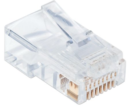INTELLINET Modular plug RJ45 8P8C Cat5e UTP for solid wire 100 plugs in jar