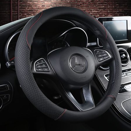 Svart & Rød Bilratt Deksel, Lærratt Deksel