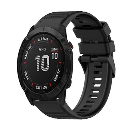 För Garmin Fenix ​​6x Pro 26 mm horisontell textur watch med borttagningsverktyg