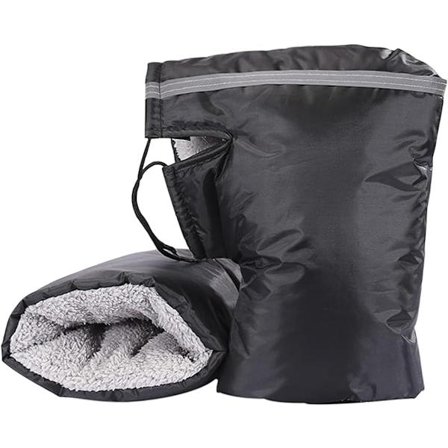 Varme cykelhandsker med ekstra polstring - Vind- og vandtætte sorte handsker til vintercykling og scootere - Kompatibel med alle mærker