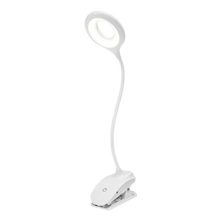 LED-skrivebordslampe, øjenvenlig klemmelampe, klemlamper, læselamper, hvid