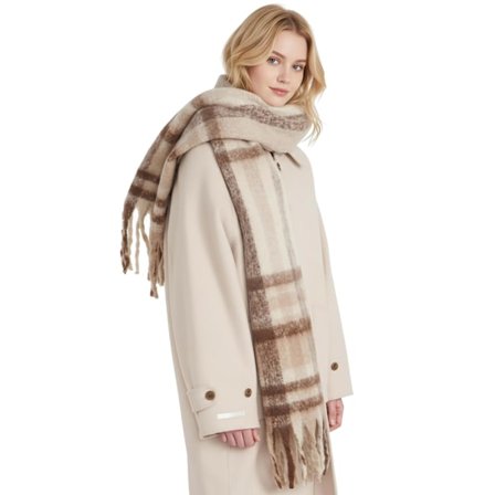 Dame tørklæder, varme lange vintersjaler, store tørklæder, tykke tæppetørklæder til koldt vejr, farverige plaidtørklæder.