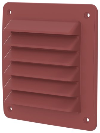 Klimatfabriken 55033 Udvendigt Vægventilationsgitter 150×150 mm, PP rød, Ventilation
