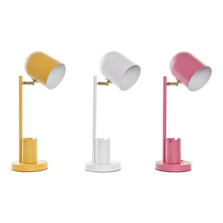 Bordslampa Dkd Home Decor Rosa Vit Gul 220 V 50 W (15 X 23 X 45
