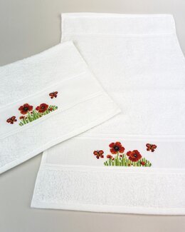 Stickpackung Handtücher Mohn 2-er Pack