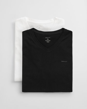 GANT Herren 2-Pack V-Neck T-Shirts (XXXL) Weiß