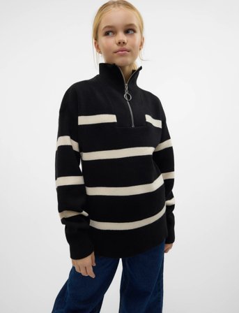 Vero Moda Girl Vmsaba Ls Highneck Blouse Ga Girl Noos - Black - 116