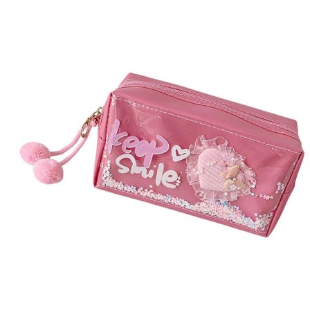 Glitrende Penalhus Multifunktionel Kosmetik Organizer Taske Vandtæt PU Makeup Taske Rejse Toilet Tasker Til Kvinder rosarød