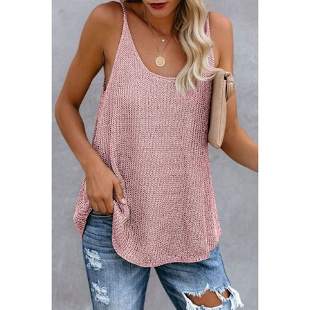 Rento neulottu toppi Naisten Kesähihattomat Cami-paidat