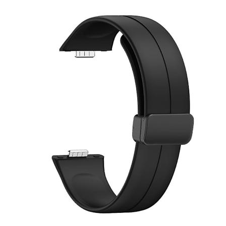 Til Huawei Watch Fit 3 silikone rem med magnetisk folde spænde Black