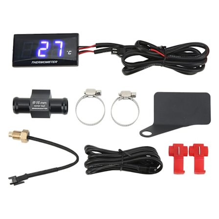 Universal Motorcykel DC12V LCD Vandtemperaturmåler 16mm Sensor Blåt Baggrundslys