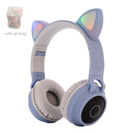 Cute Cat Ear Headset LED trådløs Bluetooth-kompatible hovedtelefoner med mikrofon glødende øretelefoner til børn Gaver døtre piger