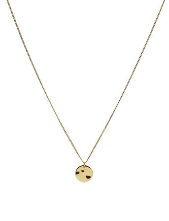 Minimalistica Hammered Circle Necklace Gold Accessories Jewellery Necklaces Dainty Necklaces Guld Syster P