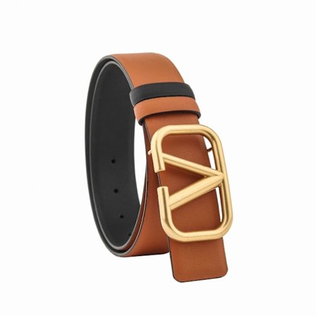 Nytt V-format Bälte Dubbelsidigt Bälte Färg Mode Skärp Klassiskt Mångsidigt Unisex Mode Läder Brun (1 Styck)