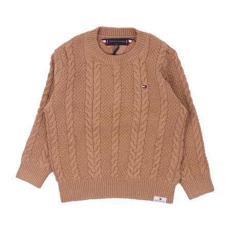 Tommy Hilfiger, Round-neck Knitwear Beżowy, Mężczyzna, Rozmiar: 98 CM