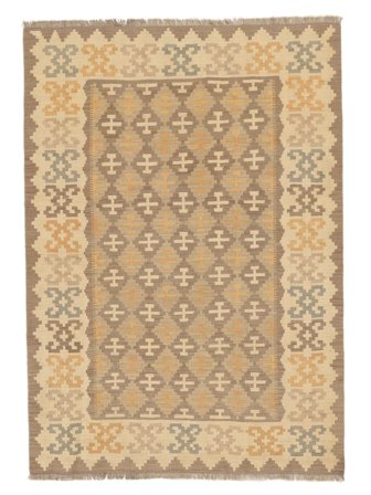 Orientalisk Ljus Nomad Kelim Matta 172X242 Orange/Brun Ull, Persien
