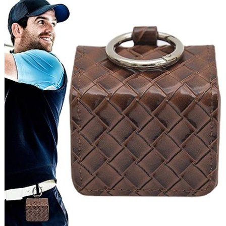 Golf Stand Bag (Brun), Praktisk Golfveske - Bærbar Mini Vevd Mønster Golfveske Midjestativ Bag Hook for å Holde Ball