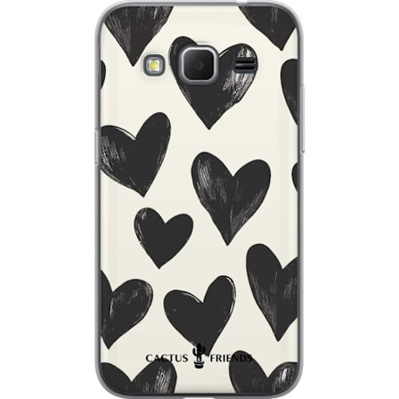 Kompatibel Mobilcover til Samsung Samsung Galaxy Core Prime Cactus and Friends - Bold Black Love Pattern