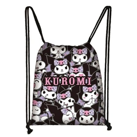 Kuromi rygsæk med snøre PE sport svømning skole rejsetaske rygsæk madkasse #2 festival #2 32x38cm