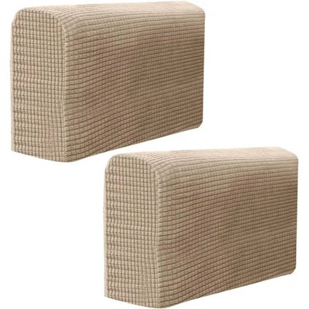 QD-2 st Armstödsskydd för Soffa, Justerbara, Stretchiga Armstödsskydd för Soffa, Halkfritt Möbelskydd (Ljus Kaffe) Brun