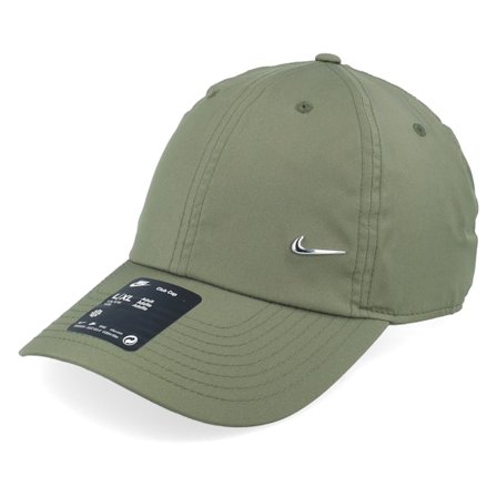 Nike - Verde unconstructed Gorra - Dri-fit Club Cap Metal Swoosh Olive/ Silver Dad Cap @ Hatstore