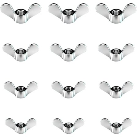 60 stk blanke sinkvingemuttere i størrelse M4 M5 M6 M8 Vingeskruer Assortert for DIY-verktøy Sølvklemmebolt for feste