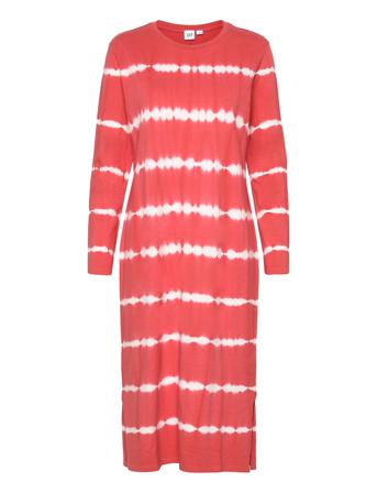 V-Ls Knit Crew Nk Midi Dress Coral GAP