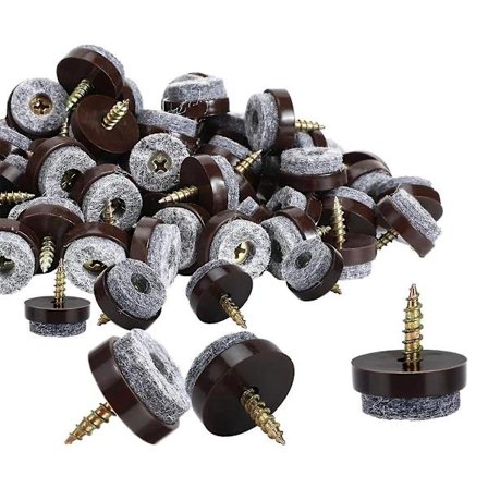 100 st Skruvbara Filtmöbelkuddar 2 cm Filtkuddar för Möbelglidare Stolsbensgolvskydd Rou-WELLNGS