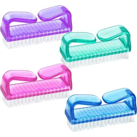 Håndtaksneglebørster - 4 stk. plastfingerneglrengjøringsbørster - negleskrubb børster for rengjøring av negler