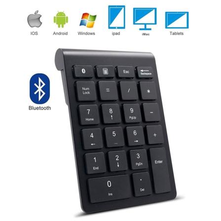 22-taster bluetooth numerisk tastatur til bærbare computere og surfp black