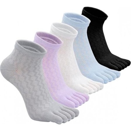 Tåstrumpor - Dam - Tåstrumpor - 5 Par - Bomull - Yogastrumpor - Slät Tåsöm - Inga Irriterande Sömmar - Tåstrumpor - Dam...