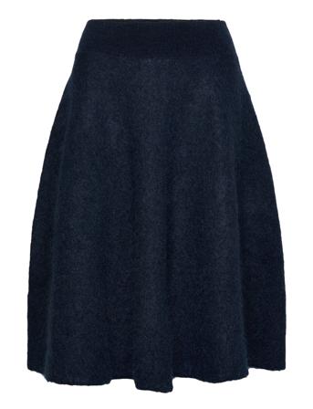Mohair Flared Skirt Kort Skjørt Navy Cathrine Hammel