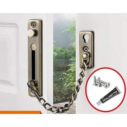 304 Stainless Steel Anti Theft Door Chain Buckle Latch With Nail Free Glue