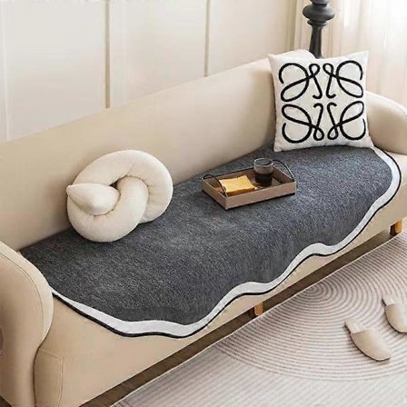 Ensfarvet Chenille Anti-katte Rids Sofabetræk Skridsikker Universal Sofahåndklæde Gulvmåtte Kæledyr Hund Børn Måtte Beskyttelsesmåtte