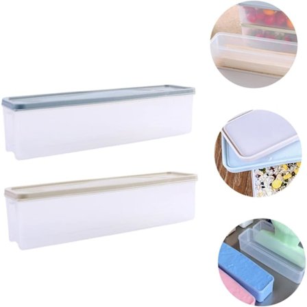 2 stk. Lysegrønne Blå Støvtætte Isbeholdere Multifunktionelle Plastbeholdere til Nudler Is og Opbevaring Kreativt Design til Hjemmebrug