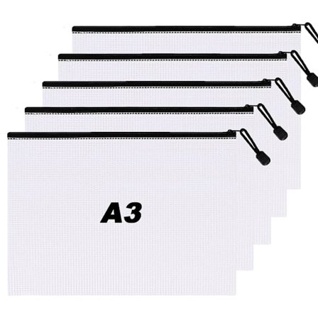 A3 Plastlommer - 10-pak Lynlås Dokumentmappe