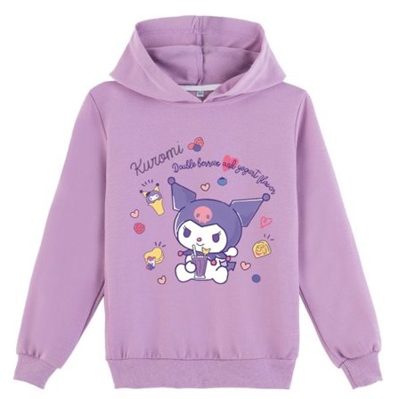 Barn Kuromi Trykt Casual Långärmad Hoodie Tröja Topp Present Lila 140cm
