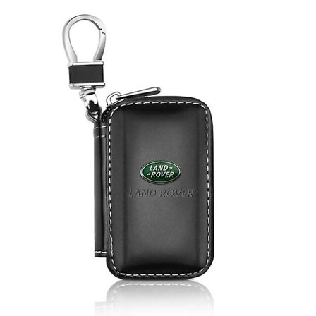 Lærbilnøkkelveske Glidelås Nøkkelarrangør Mote Menn Nøkkelring Etui for Land Rover Range Rover Velar Sport Discovery Defender~28239