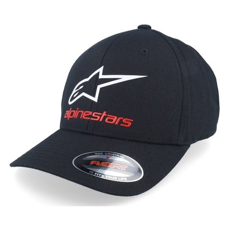 Alpinestars - Svart flexfit Keps - Always 2.0 Hat Black/White/Red Flexfit @ Hatstore