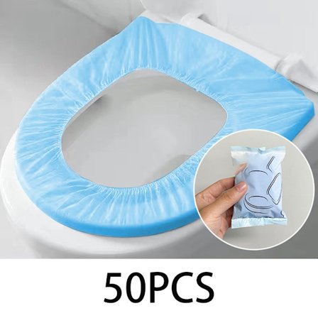 50 kpl (sininen) kertakäyttöinen wc-istuin, muovinen wc-istuinsuoja