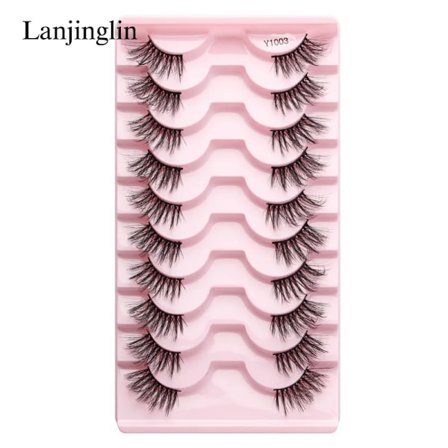 Half Eey Lashes 3/5/10 Par Nya Faux Mink Lashes Naturliga Falska Ögonfransar Wispy Fluffig Ögonfrans Extension Makeup Halv Lashes Verktyg