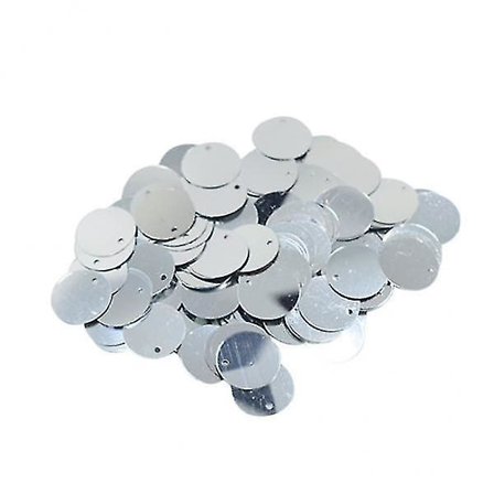 6xdiy skinnende runde løse paljetter Paillettes syhåndverk 16mm sølv