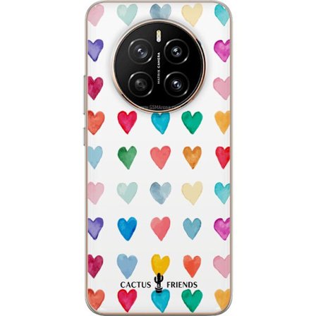 Kompatibelt Mobildeksel til Honor Honor Magic7 Cactus and Friends - Watercolor Love Grid