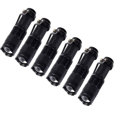 Liten Mini Single Mode Led Lommelykt Aa Batteri 1 Mode Lommelykt Pakke Med 6