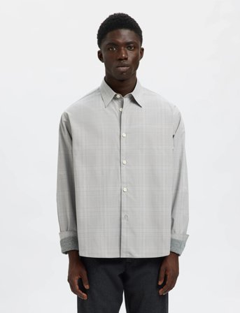 Selected Slhctmben Check Ls Shirt - Grey - S