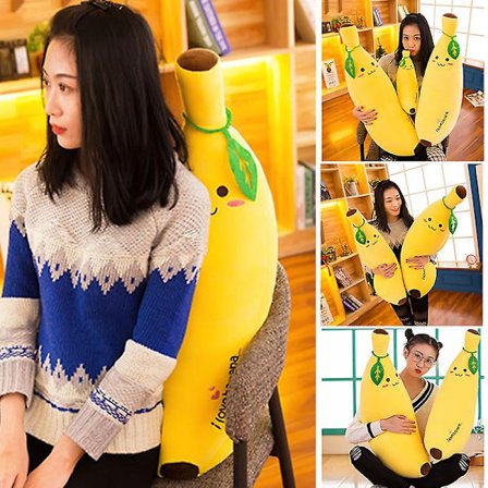 Banan Plysjdukke Stor Tegneserie Kosedyr Myk Pute Ornament Gave Kompatibel med Barn Hjemmekontor