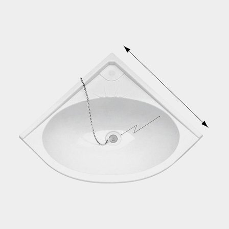 Wastafel boot / wastafel boot, driehoekig, 360 x 330 mm, kunststof, wit