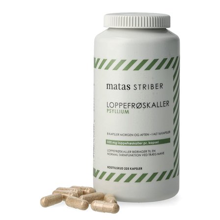 Matas Striber Loppefrøskaller 225 kaps., Helse & Madvarer, Ingredienser, Loppefrøskaller
