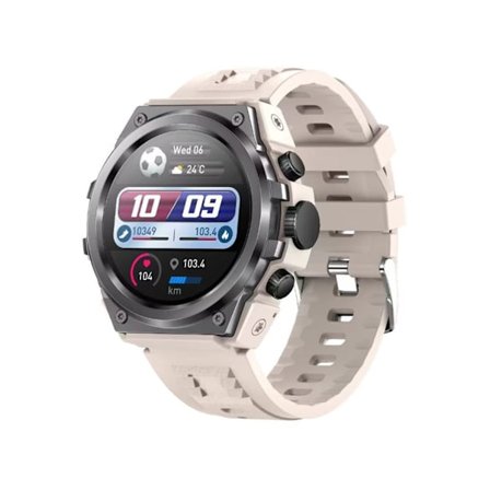 Smartwatch med fem knapper, iltmåling i blodet, IP68 vandtæt, Bluetooth-opkald, 400 mAh batteri