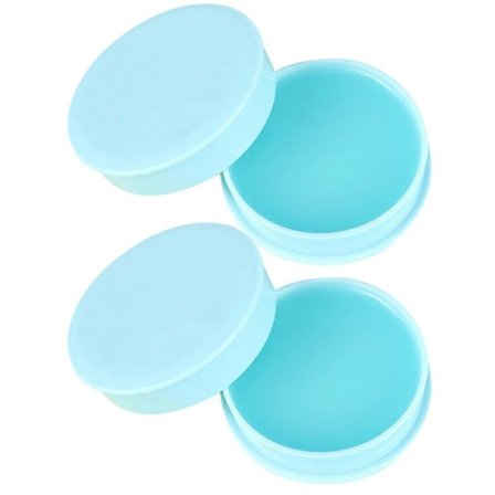 2 stk 22g Praktisk fingertuppfukter for telling av sedler, voks, våt håndvoks (Tradisjonell voks tekstur) Blå 5.8x5.8cm